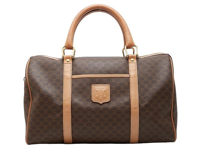 Céline Borsa Celine Macadam Boston Bag Marrone