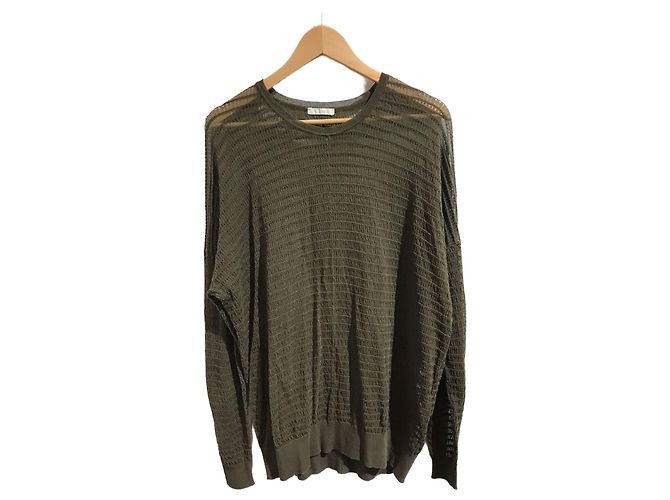 Top de punto Chloé de algodón caqui XS