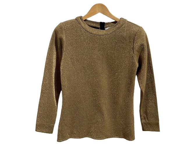 Top Dior dorado con lentejuelas de algodón