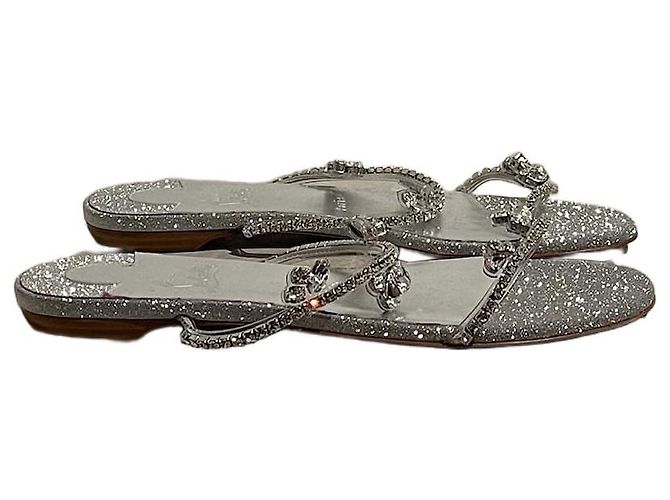 Christian Louboutin Sandali Louboutin Argento T.38