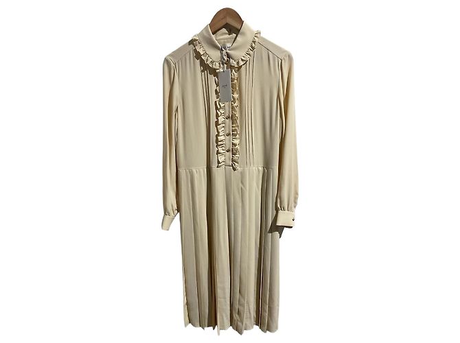 Céline Celine Kleid ecru Gr. 38 Beige 