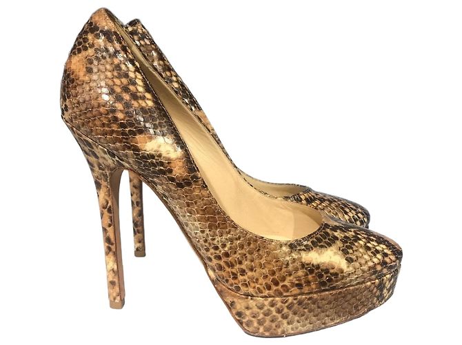 Stilettos Jimmy Choo python T.35,5 Beige 