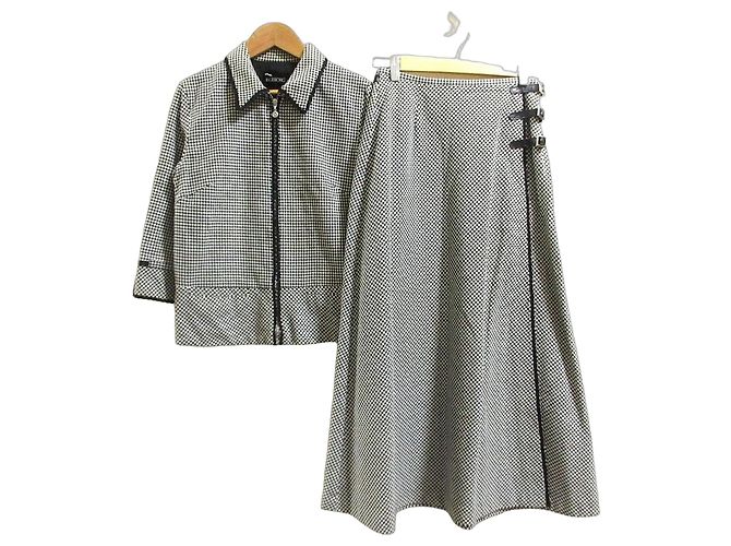 Autre Marque Ingeborg Check Spitzen-Set Weiß