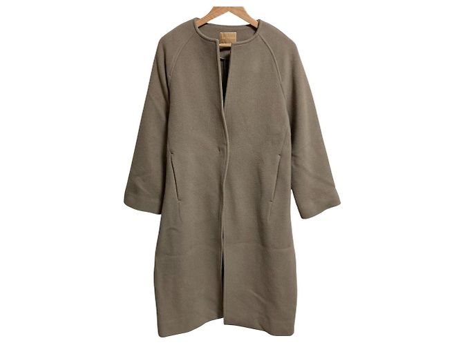 Autre Marque Abrigo de lana sin cuello ENRICODOMANI Beige