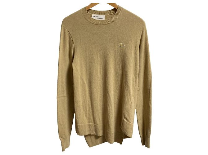 Autre Marque Lacoste COMME des GARÇONS Strickpullover mit Twist-Strick Beige