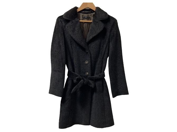 Autre Marque Hugo Boss Alpaca Wool Coat Brown Dark brown