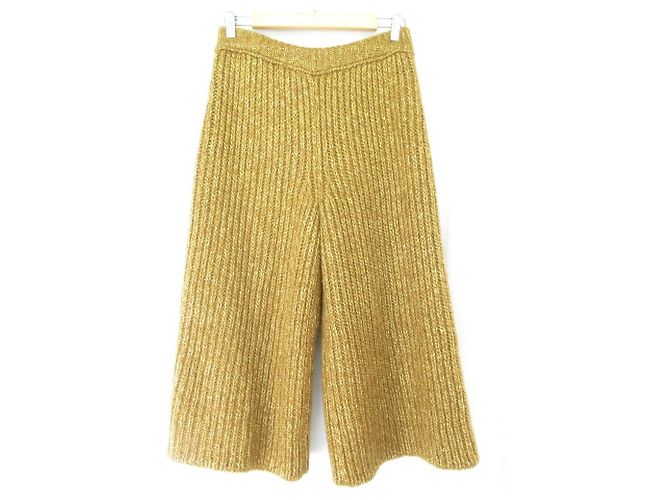Autre Marque Pantaloni larghi in seta e mohair Drawer Giallo