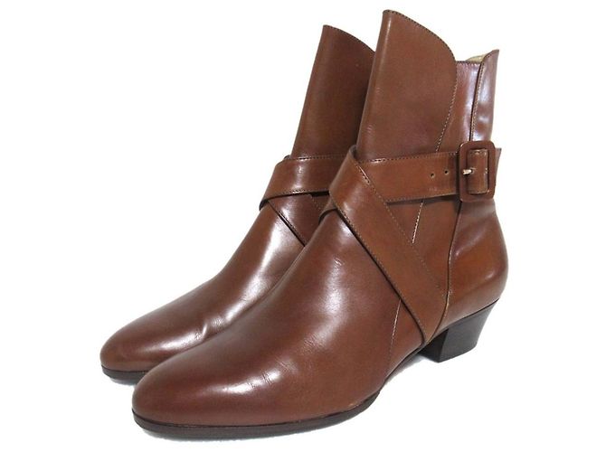 Botas curtas Salvatore Ferragamo Botas Jodhpur Botas de couro