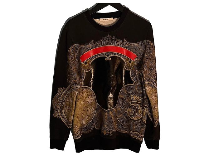 Givenchy Sweatshirt aus schwarzer Baumwolle mit Barock-Print