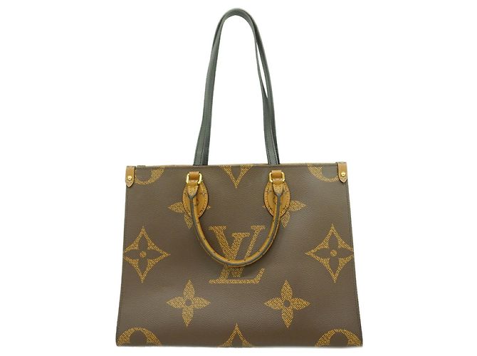 Sac cabas Louis Vuitton Monogram Giant Reverse OnTheGo MM Marron