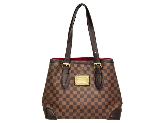 Borsa a Spalla Louis Vuitton Damier Hampstead MM Marrone Damier ebene
