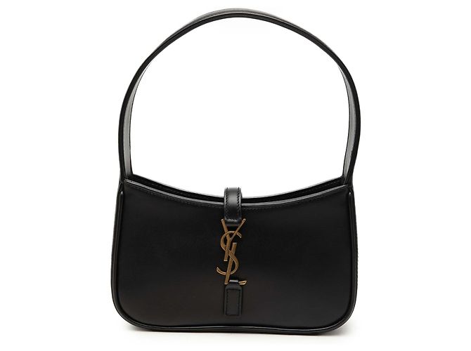 Saint Laurent Mini borsa Le 5 a 7 in pelle liscia nera Nero