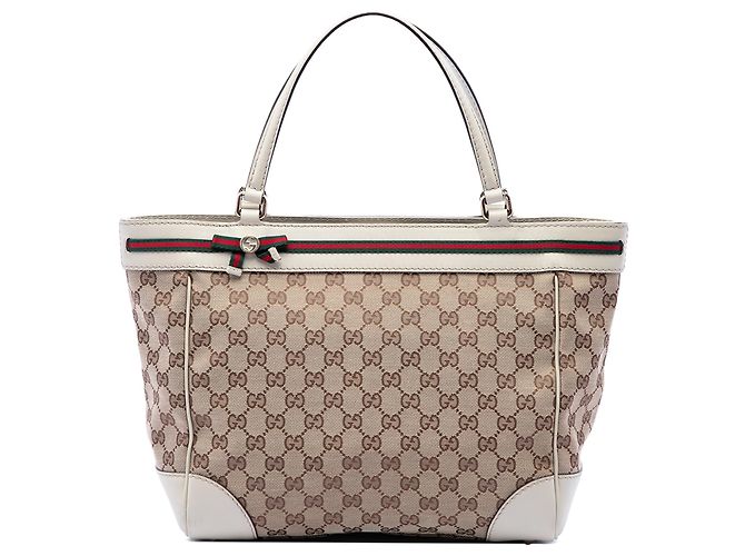 Tote Mayfair em canvas GG bege da Gucci
