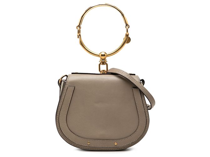 Borsa a tracolla Nile in pelle piccola marrone Chloé Taupe
