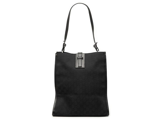 Tote de lona GG negra Gucci Negro