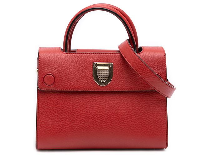 Bolsa Diorever em couro de bezerro granulado vermelho da Dior