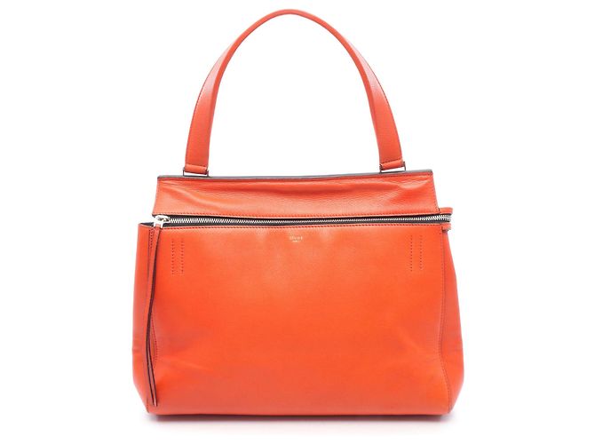 Edge Céline Celine Orange Medium Leder Handtasche mit Kante