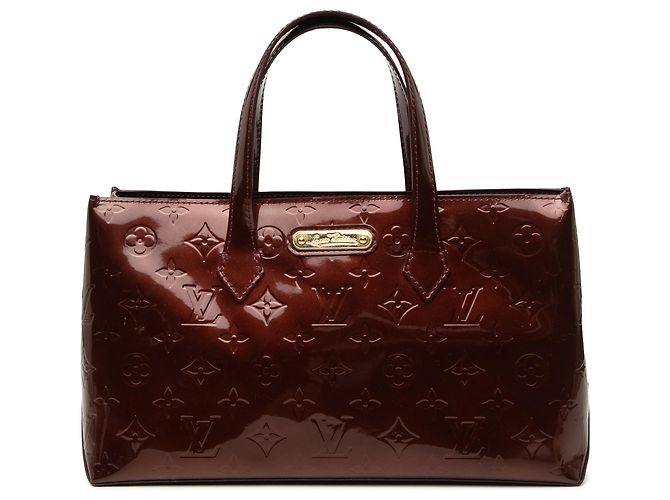 Louis Vuitton Red Monogram Vernis Wilshire PM Roja Burdeos