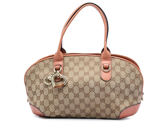 Borsa Gucci Beige GG Canvas Heart Bit