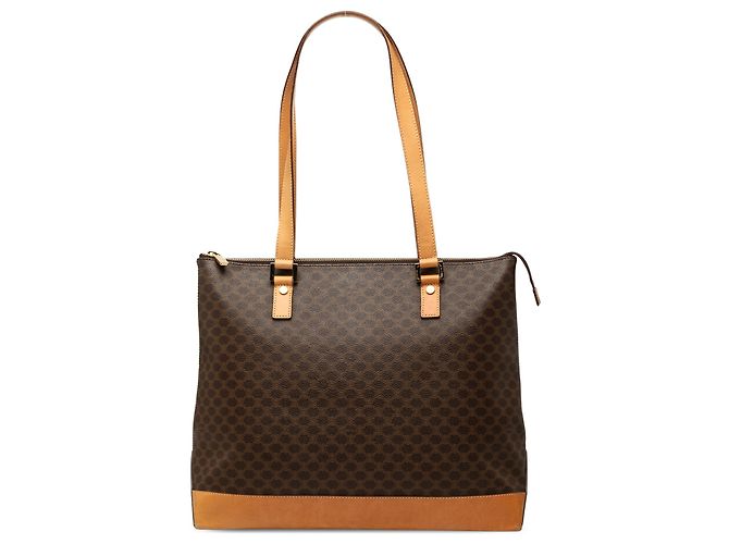 Céline Celine Brown Macadam Coated Canvas Tote