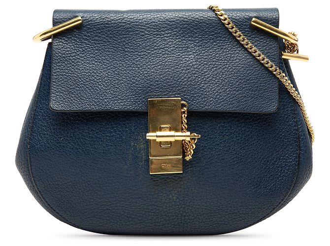 Chloé Bolso bandolera Drew pequeño de piel azul