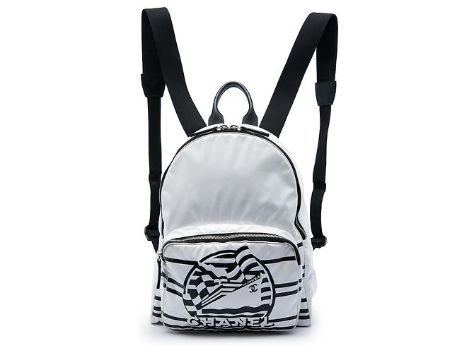 Chanel White Vinyl La Pausa Bay Backpack