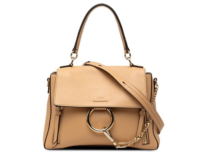 Bolsa Faye Day em couro marrom Chloé Small Caramelo