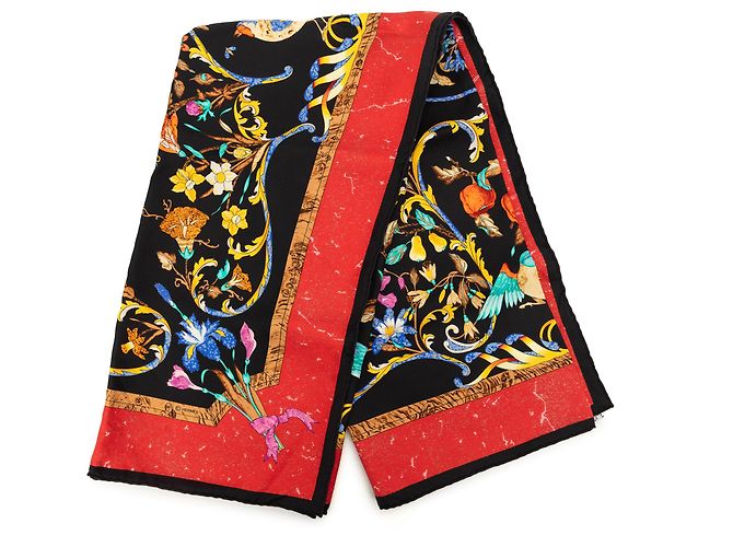 Sciarpa in seta Hermès Black Pierres d Orient et d Occiden 90