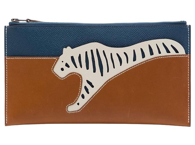 Pochette Rooroo in Barenia ed Epsom marrone Hermès