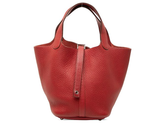 Hermès Red Clemence Picotin Lock 18 Rouge
