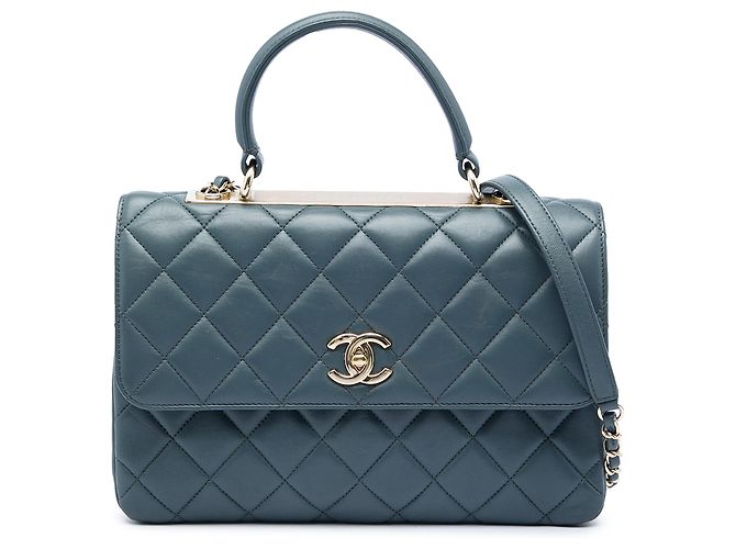 Chanel Blue Medium Lambskin Trendy CC Flap Bleu