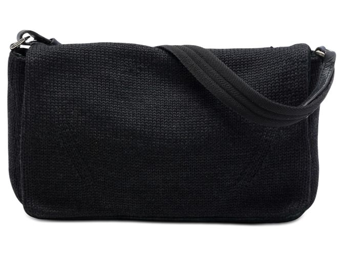Prada Black Wool Shoulder Bag