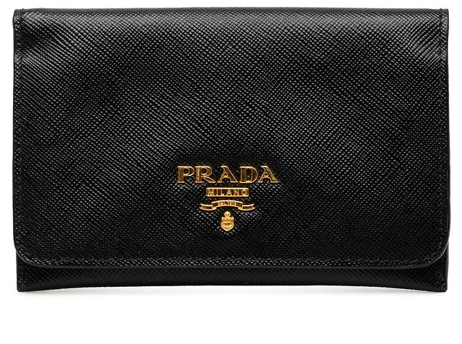 Prada Black Saffiano Bifold Small Wallet