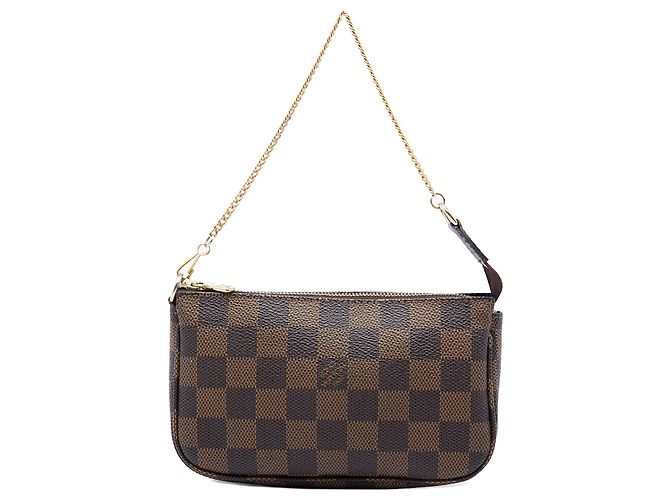 Louis Vuitton Marrone Damier Ebene Mini Pochette Accessoires