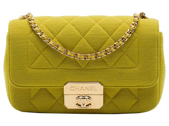 Chanel Yellow Mini Jersey Chic With Me Flap Jaune