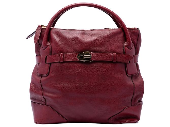 Borsa Bartow in pelle rossa Burberry Rosso Bordò