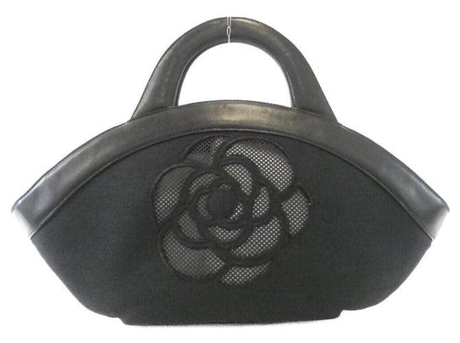 Chanel Handtasche schwarz aus Leder und Canvas