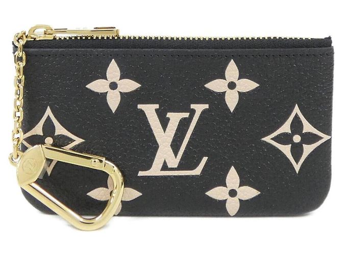 Louis Vuitton Bicolor Monogram Empreinte Coin & Key Case Black Beige