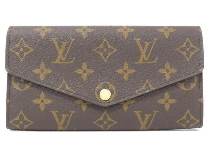 Portefeuille Sarah Monogram Louis Vuitton Marron Fuschia