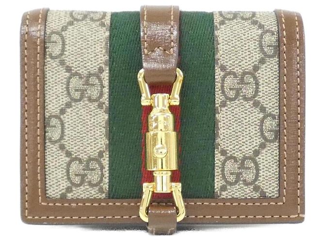 Gucci JACKIE 1961 Bi-Fold Wallet Brown Beige