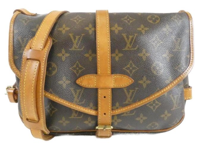 Bolsa de Ombro Louis Vuitton Monogram Saumur Marrom