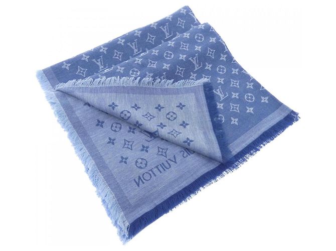 Sciarpa/Stola Louis Vuitton Monogram Essential Blu Blu navy