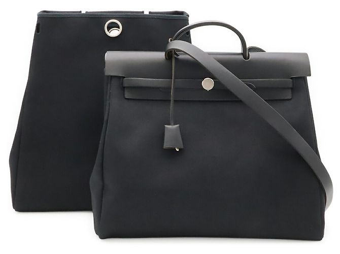 Hermès Sac à main Hermes Herbag MM Noir