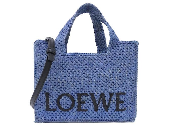 Borsa Loewe Font Tote Small Blu chiaro