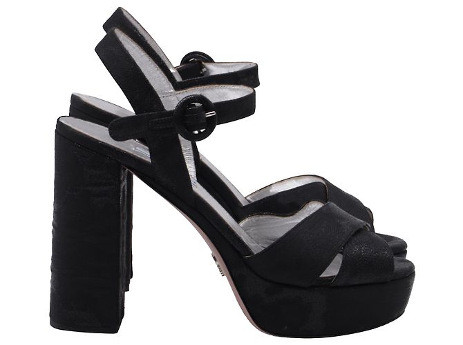 Décolleté slingback Prada in scamosciato nero