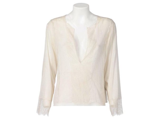 Camicetta in pizzo trasparente Gucci Bianco