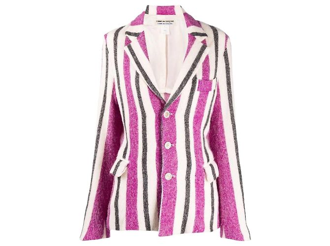 Comme Des Garcons Giacca di Lana a Righe Comme des Garçons Multicolore