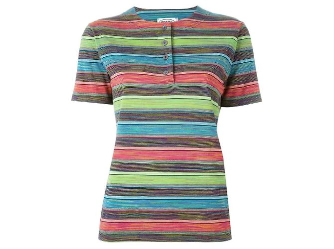 Camiseta a rayas con botones Missoni Multicolor