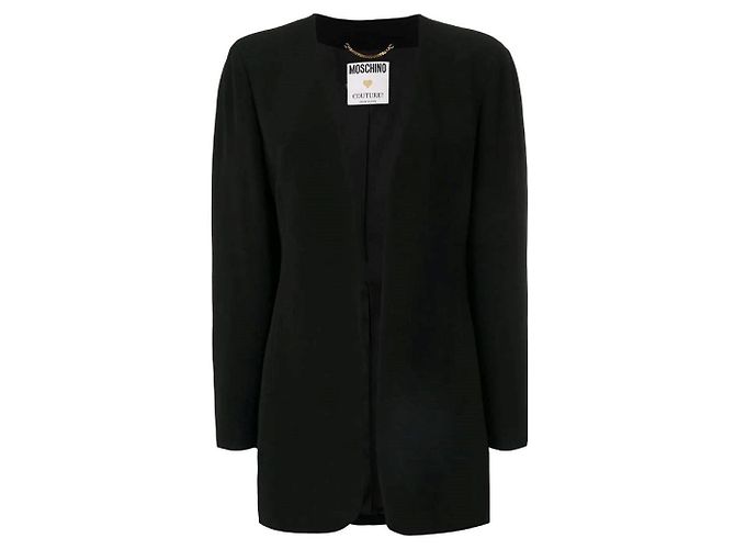 Moschino Open-Front Fitted Jacket Black
