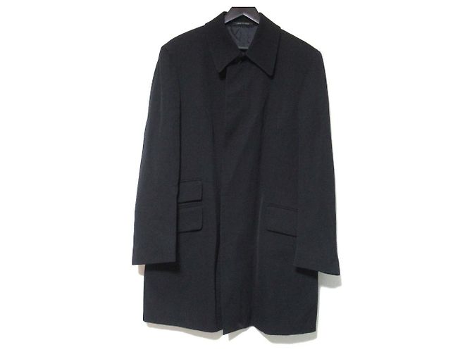 Gucci Single-Breasted Wool Coat Black